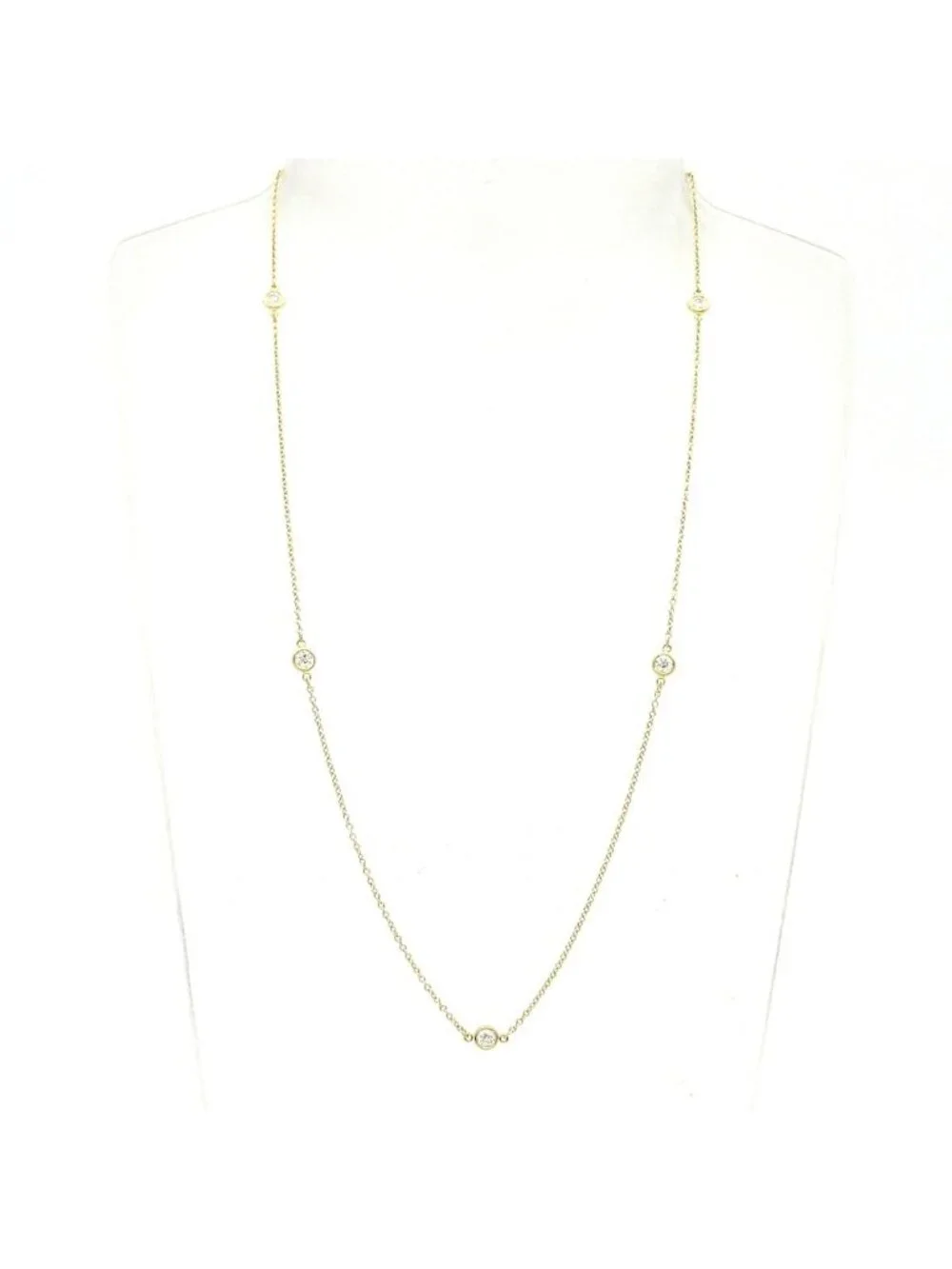 Tiffany & Co Necklace Diamond by the Yard 18k Yellow Gold 0.1 Carat